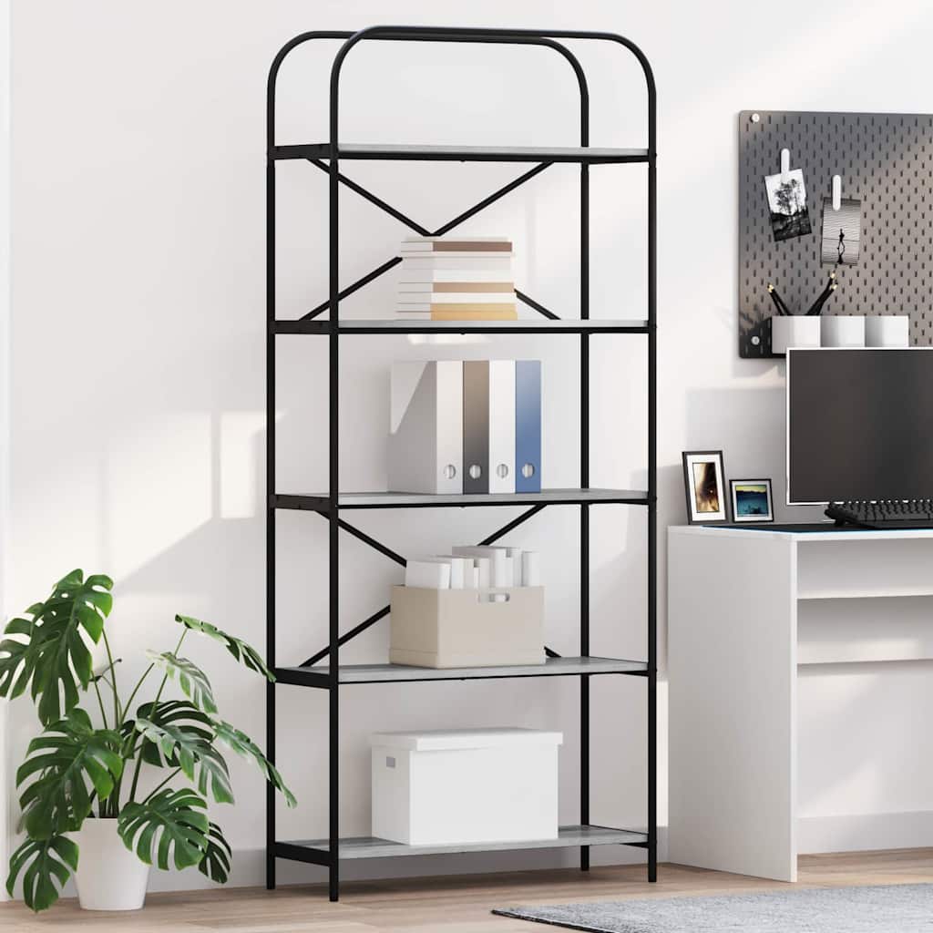 Regal Grau Sonoma 80 x 30 x 183 cm Holzwerkstoff