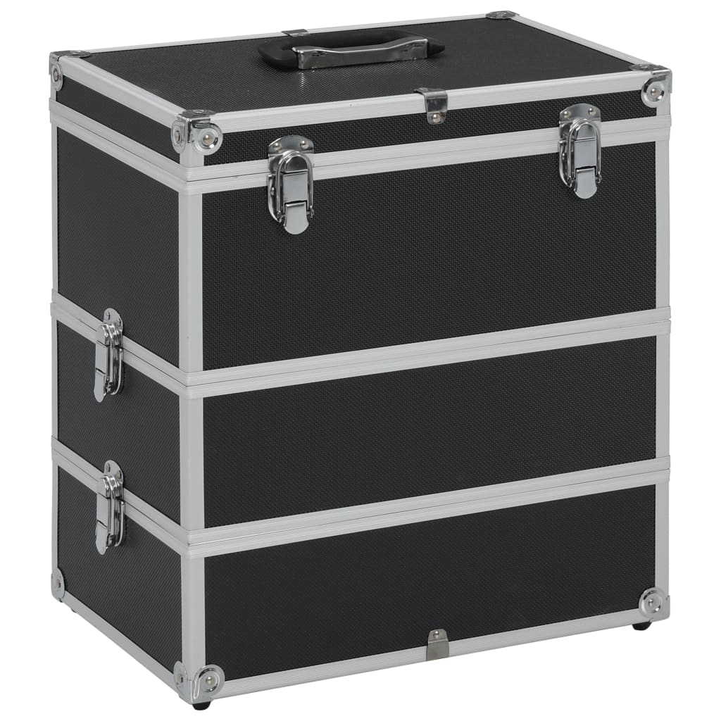Kosmetikkoffer 37x24x40 cm Schwarz Aluminium Kosmetikkoffer 37x24x40 cm Schwarz Aluminium