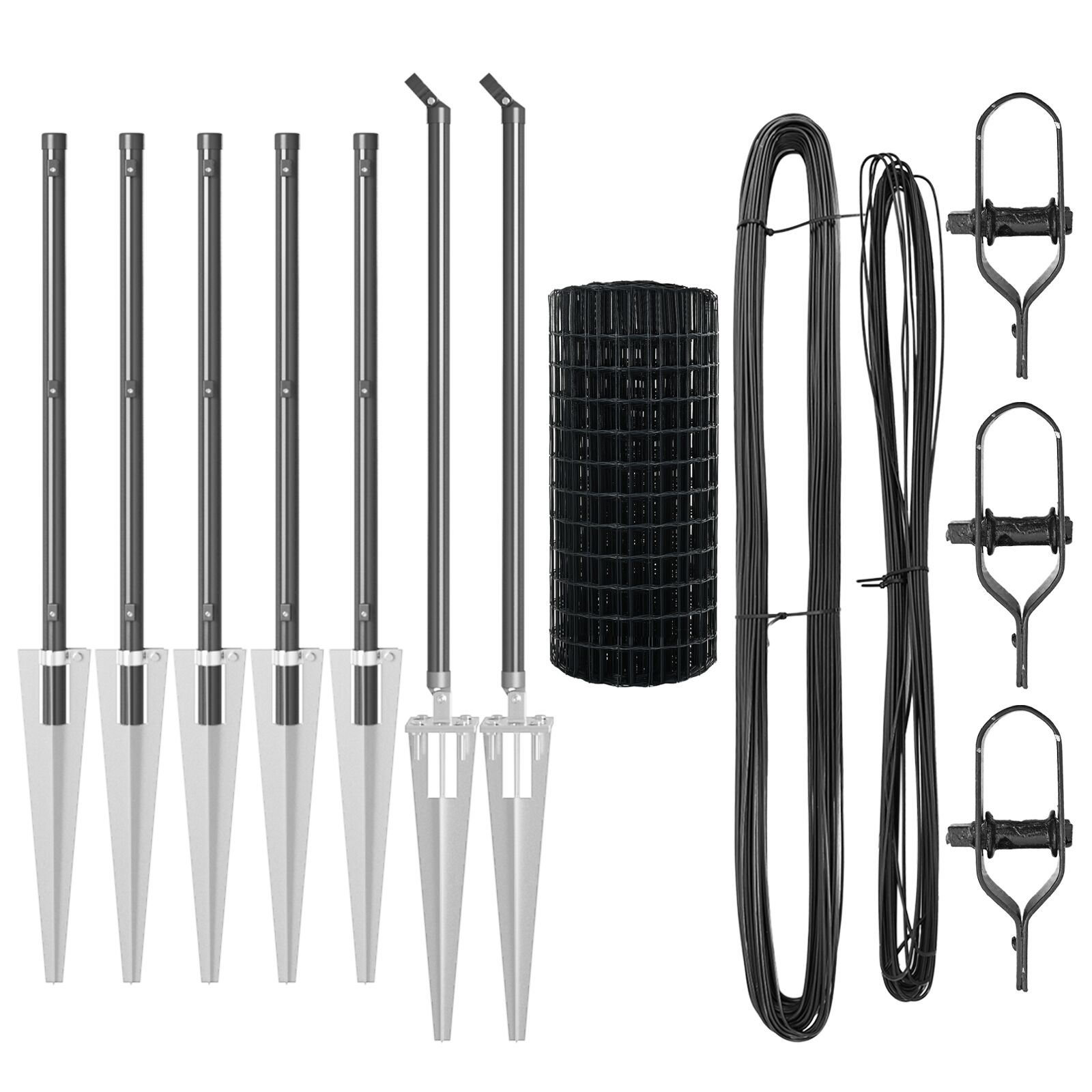 Euro Zaun Set mit 2 Grau Metall 10 x 1 m Langlebig Euro Zaun
