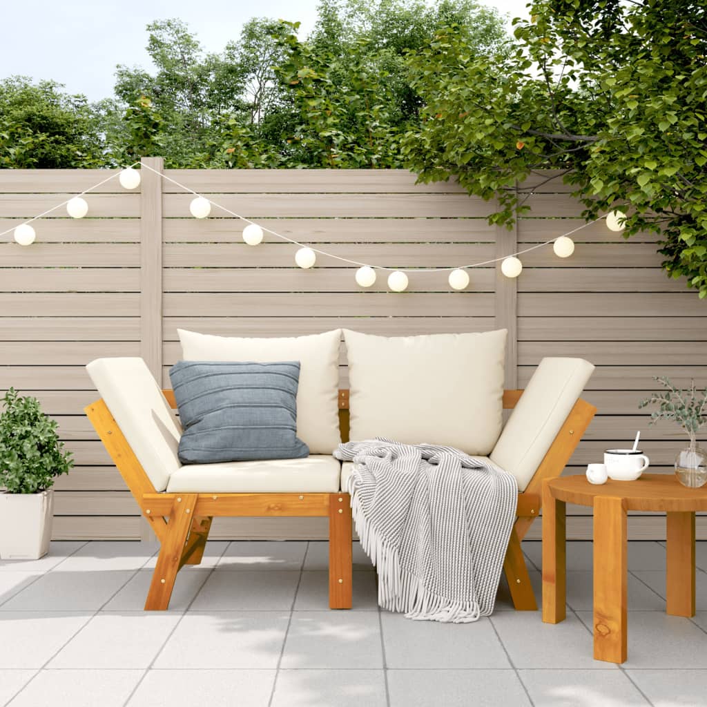 Gartenbank mit Kissen 2-in-1 Massivholz Akazie Gartenbank mit Kissen 2-in-1 Massivholz Akazie