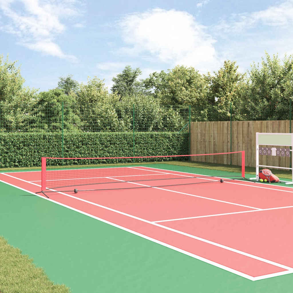 Tennisnetz Schwarz und rot 595 x 90.5 x 87 cm Polyester