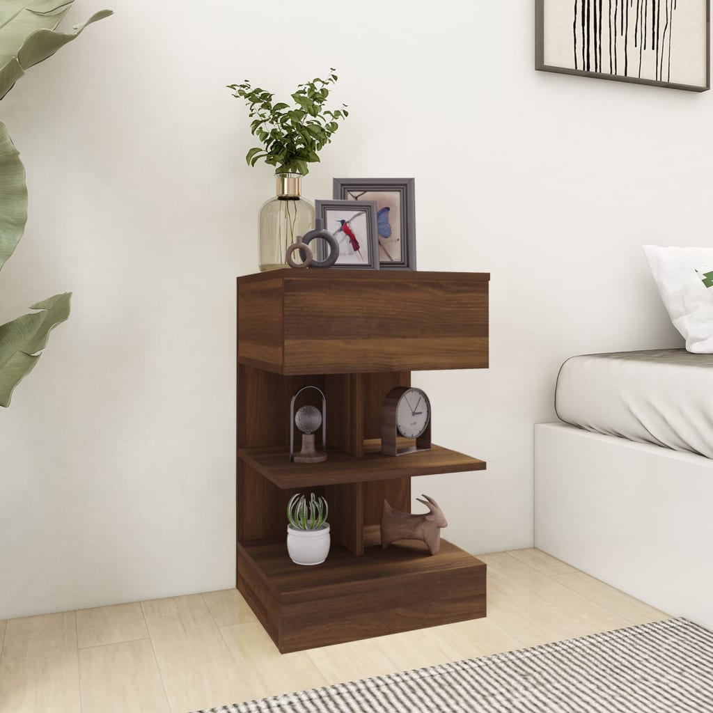 Nachttisch Braun Eiche 40x35x65 cm Holzwerkstoff