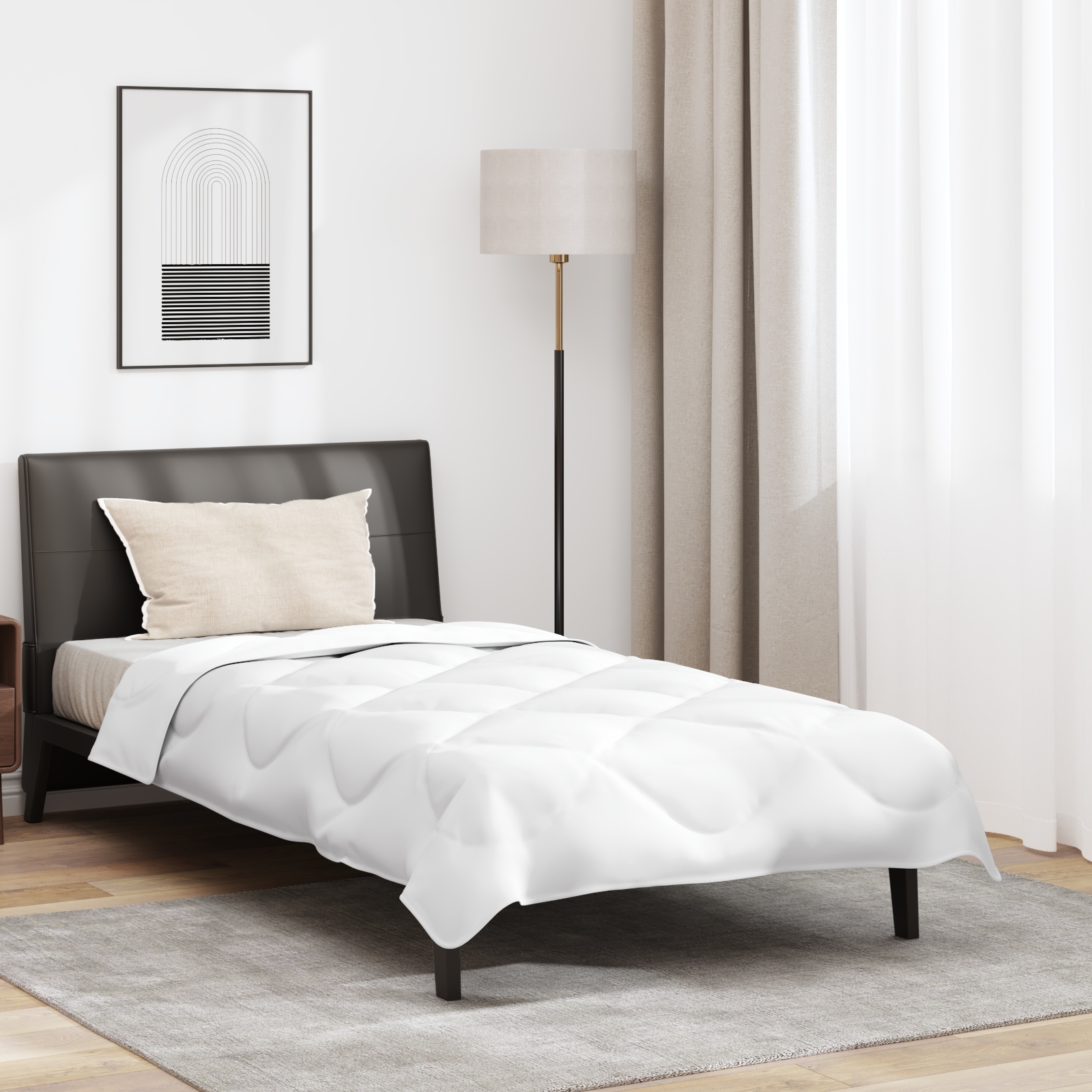 Sommer Bettdecke mit Kissen 2 pcs Weiß 155 x 200 cm Mikrofaser