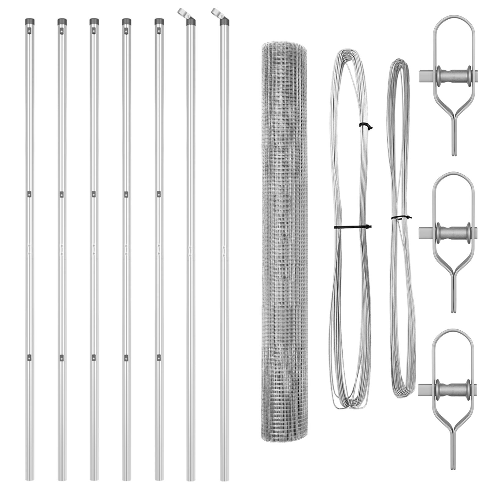 Zaunpfosten Set Set aus 2 Verzinkter Stahl 10 x 1 m Langlebig