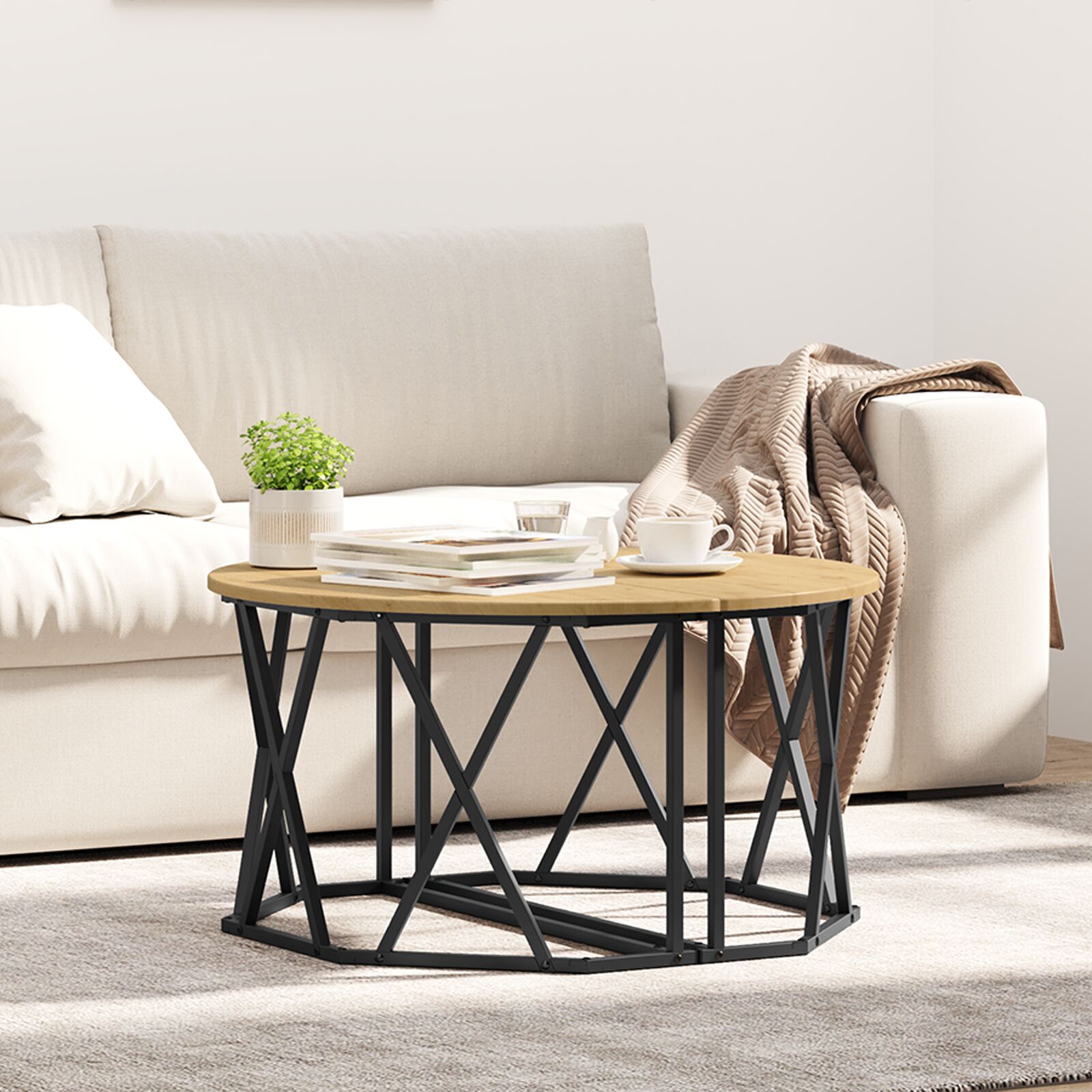 vidaXL Couchtisch Artisan Eiche 31,5x31,5x16,5 Zoll Aus engineered Wood