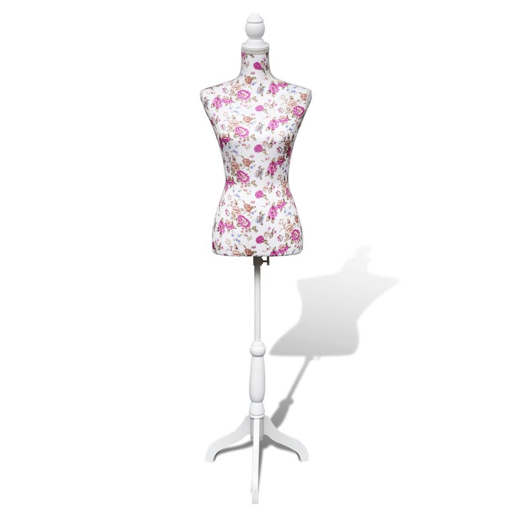 Damenbüste Schneiderpuppe Büste Torso Mannequin Baumwolle Weiß Rose