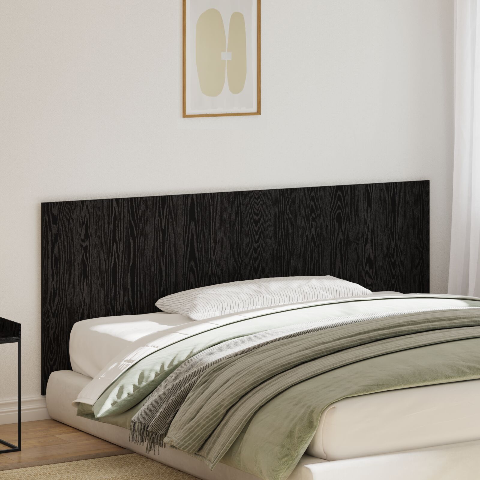 vidaXL Bettkopfteile Schwarzes Eichenholz 200x1,5x80 cm Spanplatte