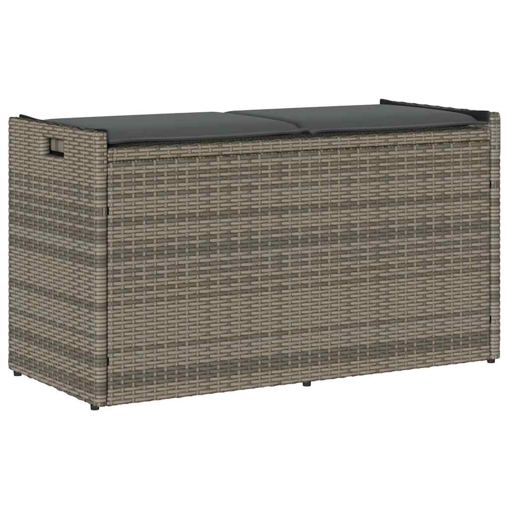 Outdoor-Sitzbank mit Stauraum und Kissen Grau 100 cm Outdoor-Sitzbank mit Stauraum und Kissen Grau 100 cm