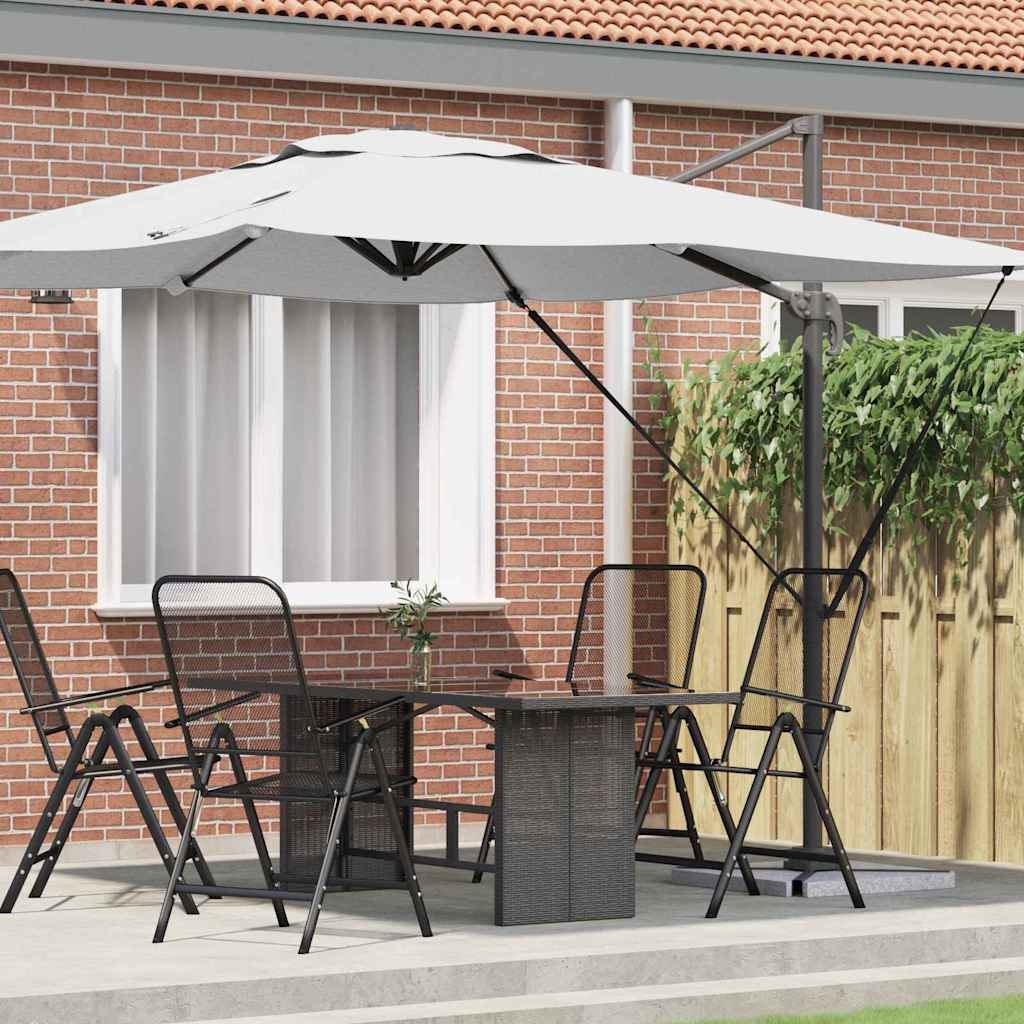 Freischwingender Roma-Parasol Sand 286x285x265 cm aus Aluminium