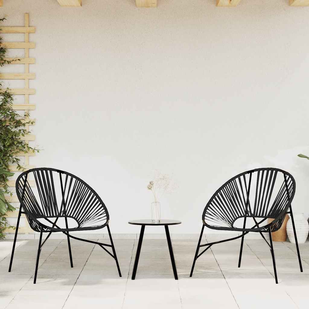 Gartenstuhl-Set 3-tlg. Schwarz Poly Rattan Gartenstuhl-Set 3-tlg. Schwarz Poly Rattan