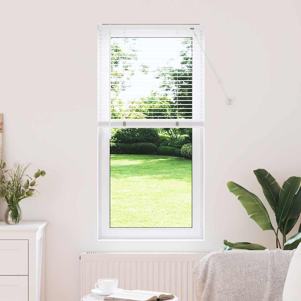 Fenster Jalousie mit Vorhängen Sonstiges Weiß 60 x 130 cm Aluminium