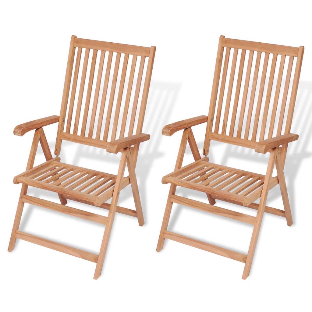 Verstellbare Gartenstühle 2 Stk. Massivholz Teak Verstellbare Gartenstühle 2 Stk. Massivholz Teak