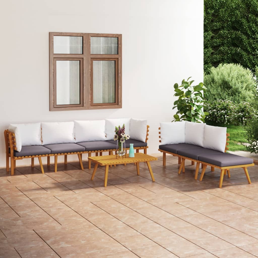 8-tlg. Garten-Lounge-Set mit Kissen Massivholz Akazie 8-tlg. Garten-Lounge-Set mit Kissen Massivholz Akazie
