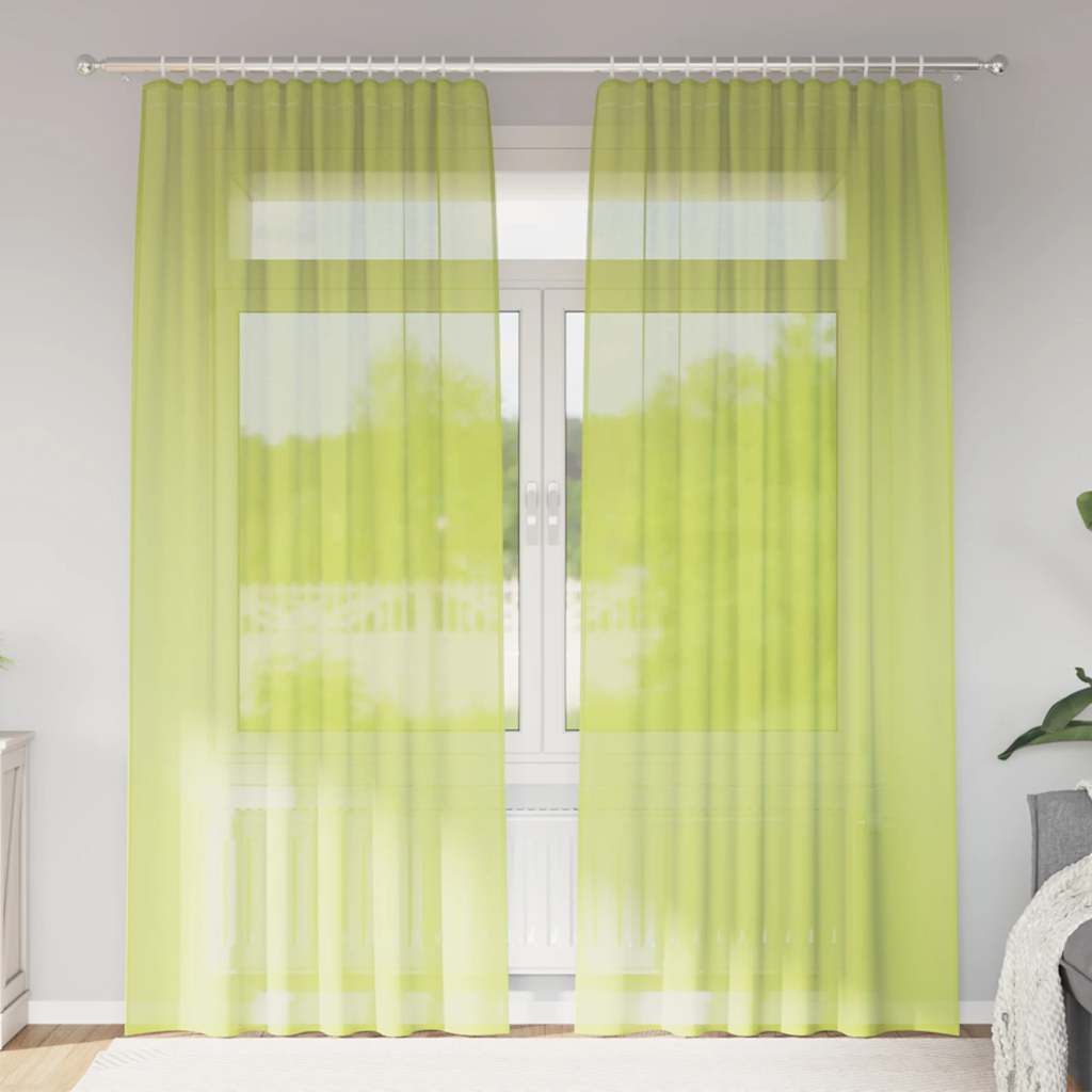 Voile Vorhänge mit Lasche 2 Stk. Apfelgrün
