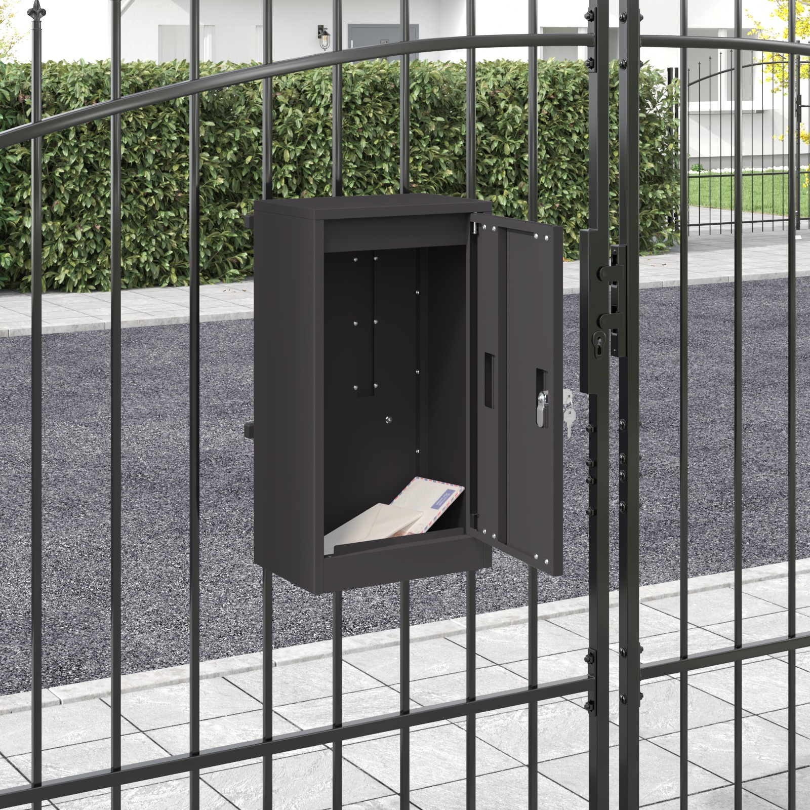 Briefkasten Schwarz 30 x 23 x 55 cm Stahl