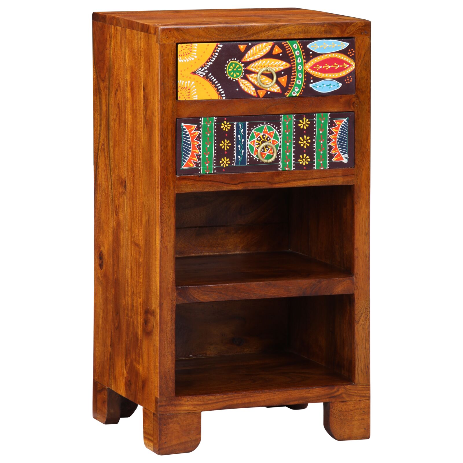 vidaXL Beistelltische Braun Massivholz Mango Klein Dekorative Intarsien