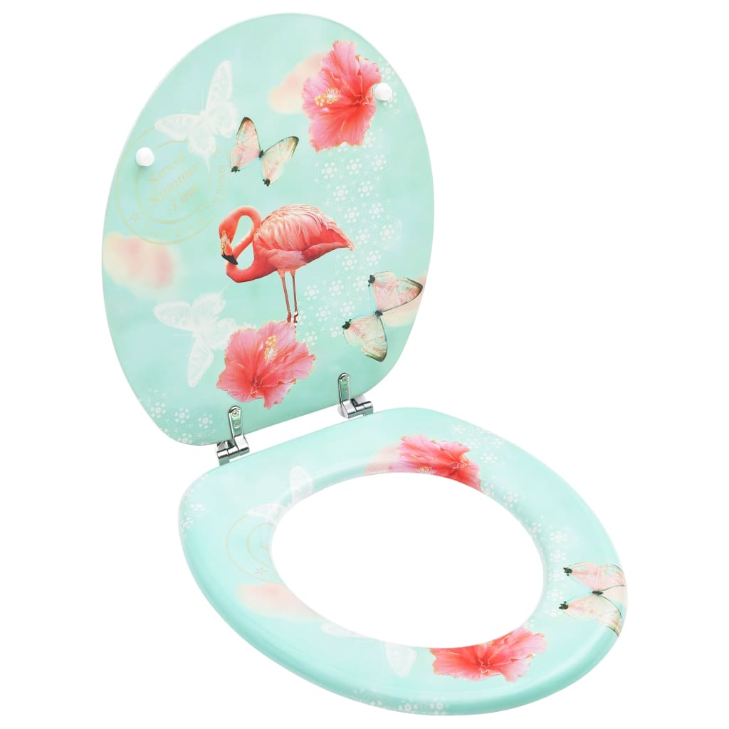 Toilettensitz mit Deckel MDF Flamingo-Design Toilettensitz mit Deckel MDF Flamingo-Design