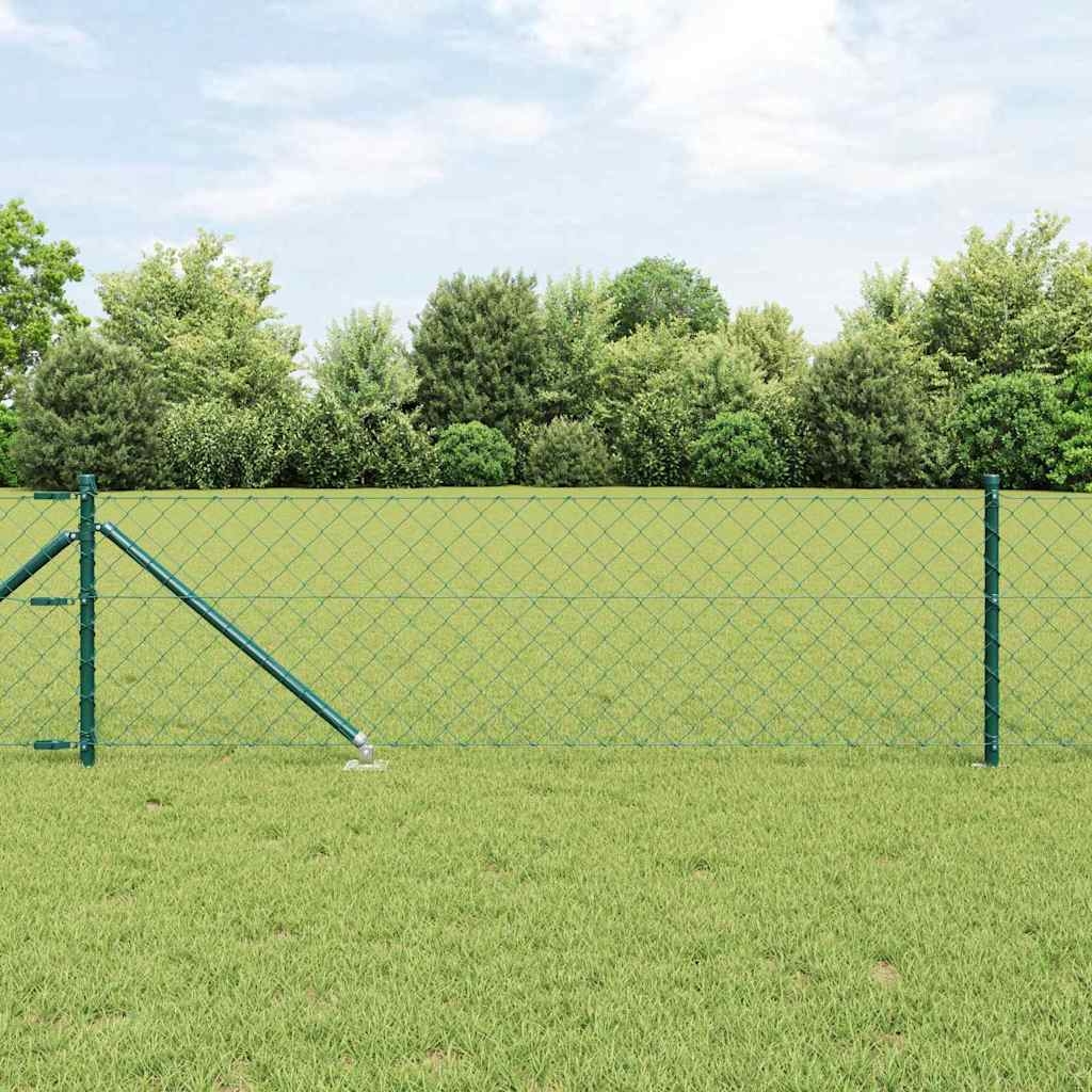 Zaunpfostenset Grün 0.8 x 10 m Verzinkter Stahl