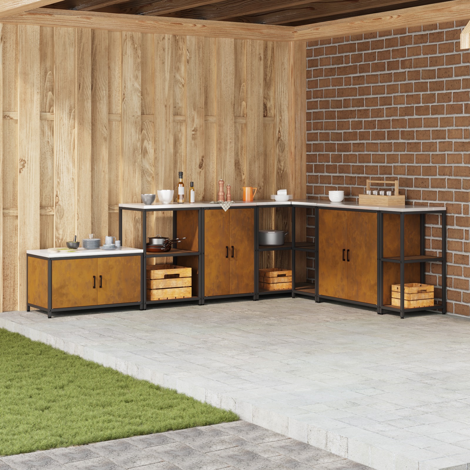 Küchenlagerregal Rostig 60 x 50 x 92 cm Wetterstahl