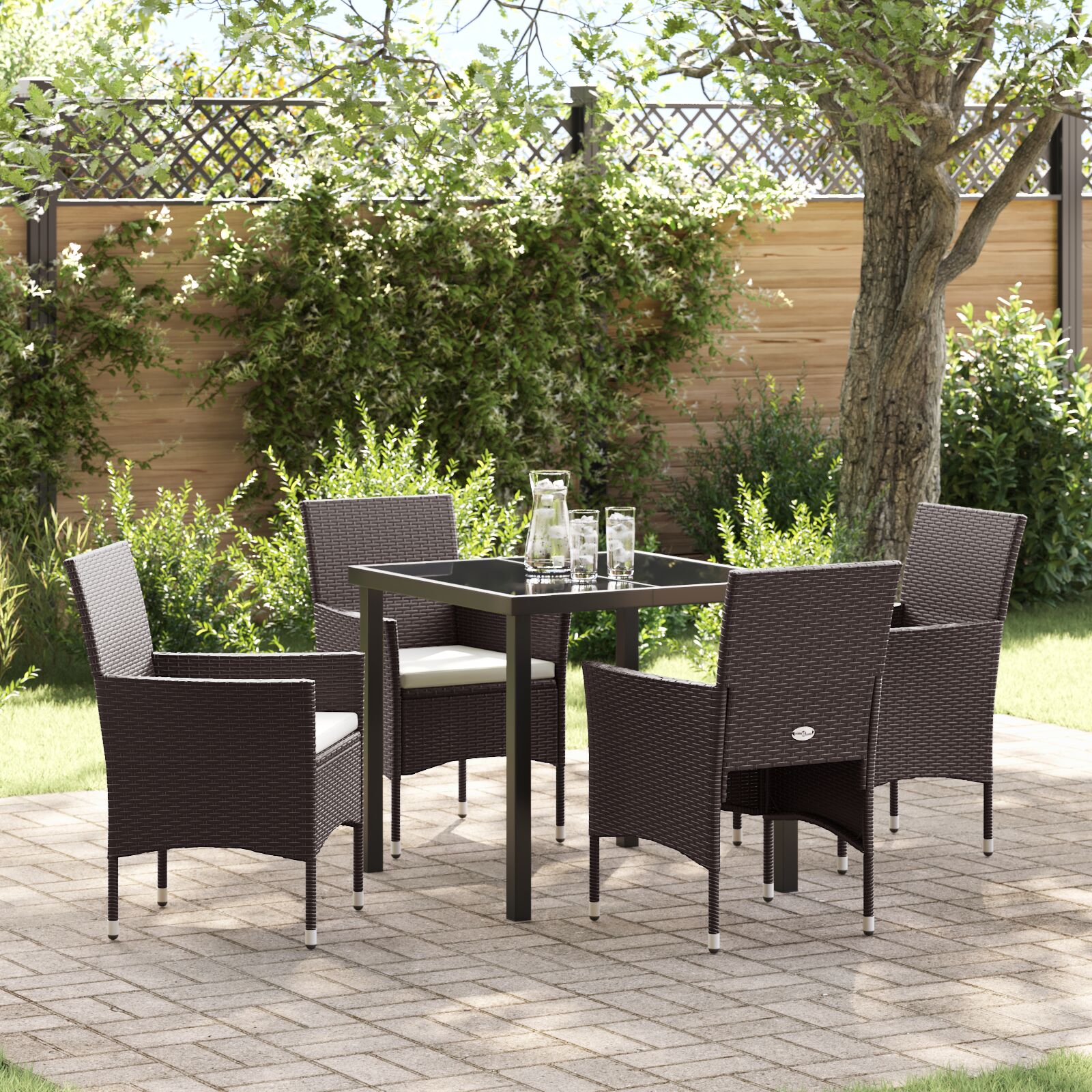 5-teiliges Garten-Essset Braun Poly-Rattan 5-teiliges Garten-Essset Braun Poly-Rattan