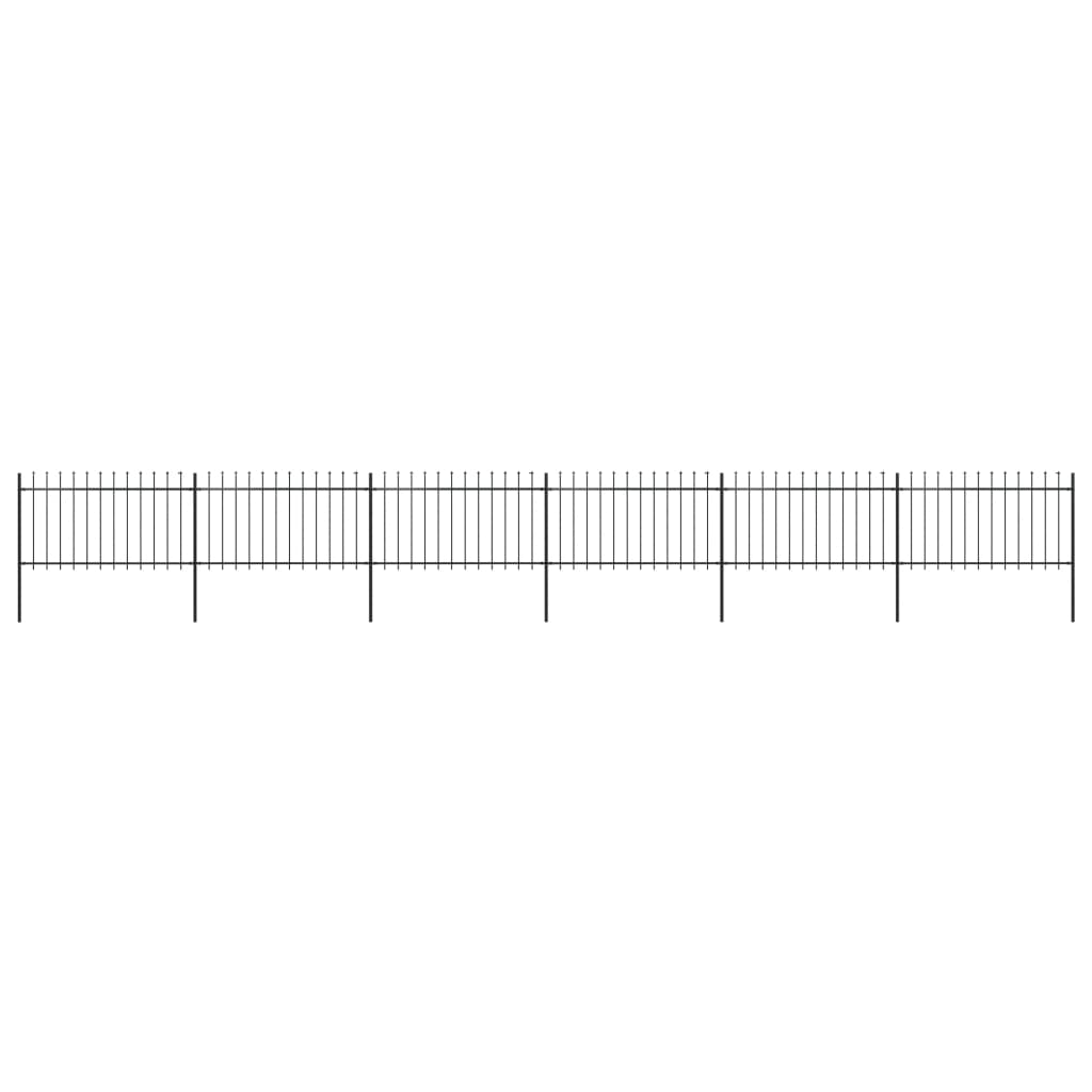 Gartenzaun mit Speerspitzen Stahl 10,2 x 1 m Schwarz
