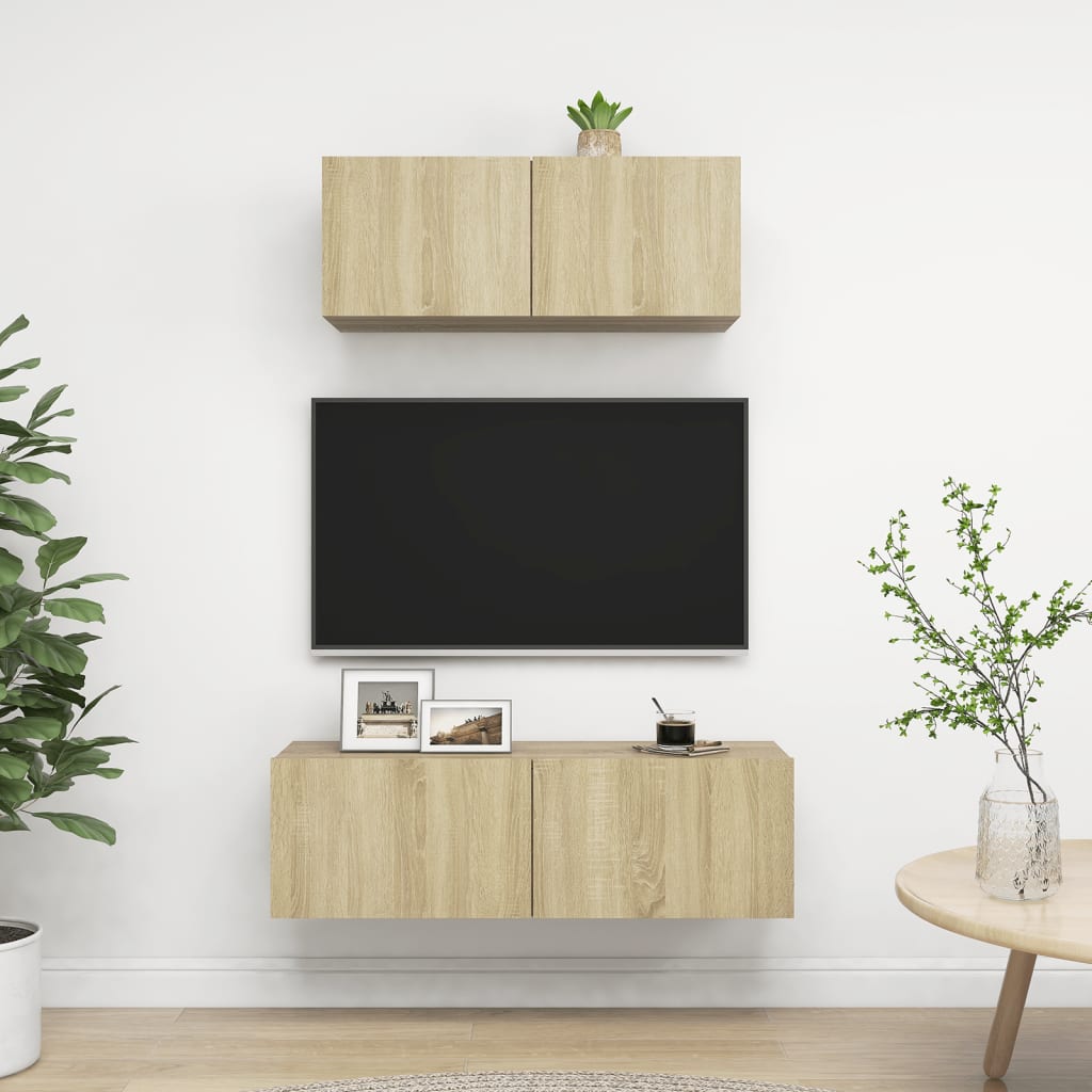 2-tlg. TV-Schrank-Set Sonoma-Eiche Holzwerkstoff