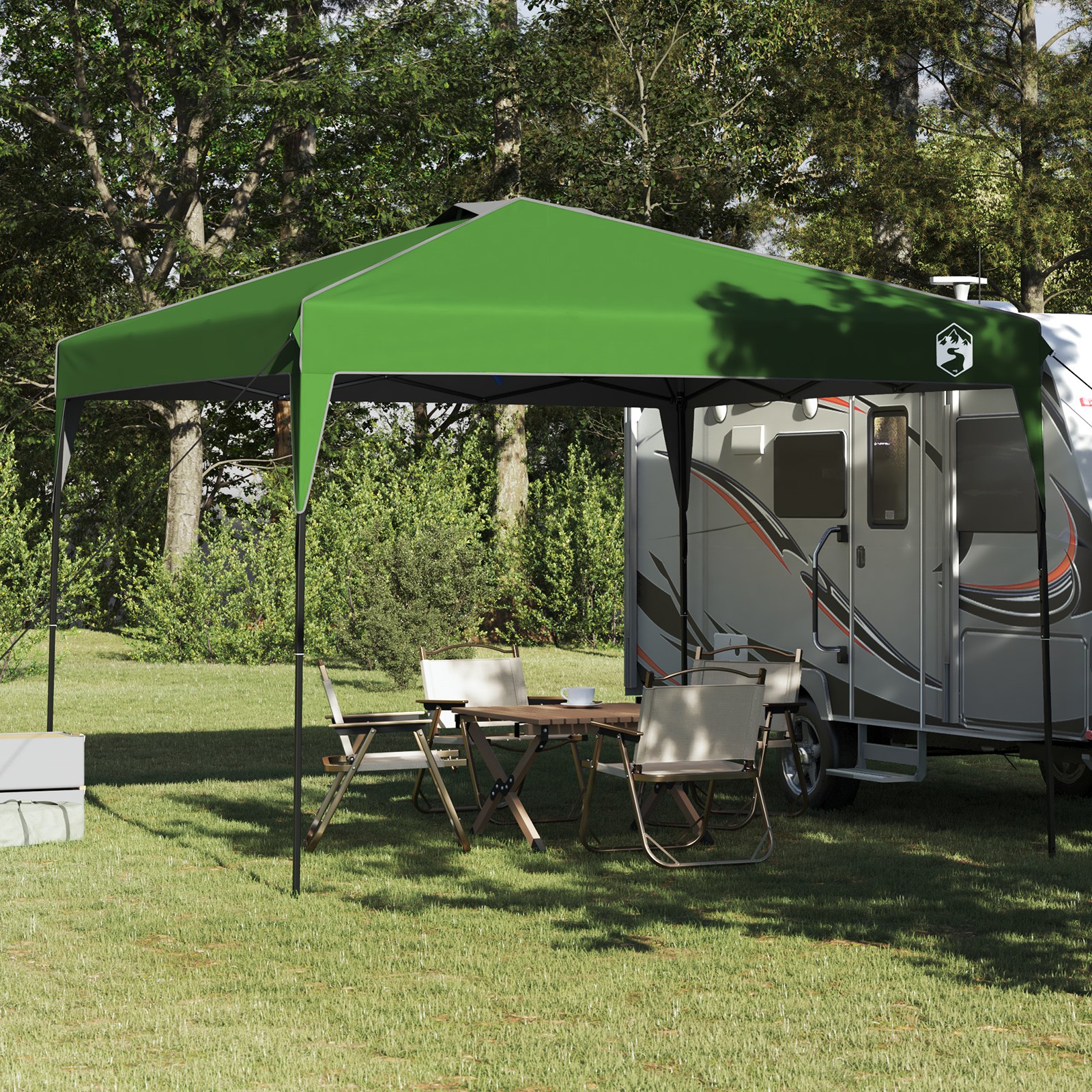 Pavillon-Zelt Grün 300 x 300 x 227 / 236 / 245 cm Oxford Stoff