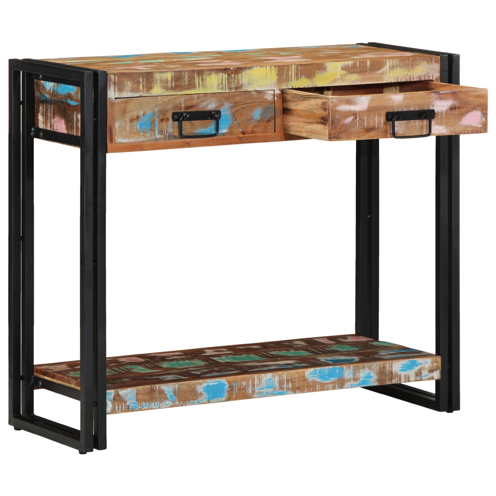 vidaXL Konsolentisch Mehrfarbig aus recyceltem Holz und Metall