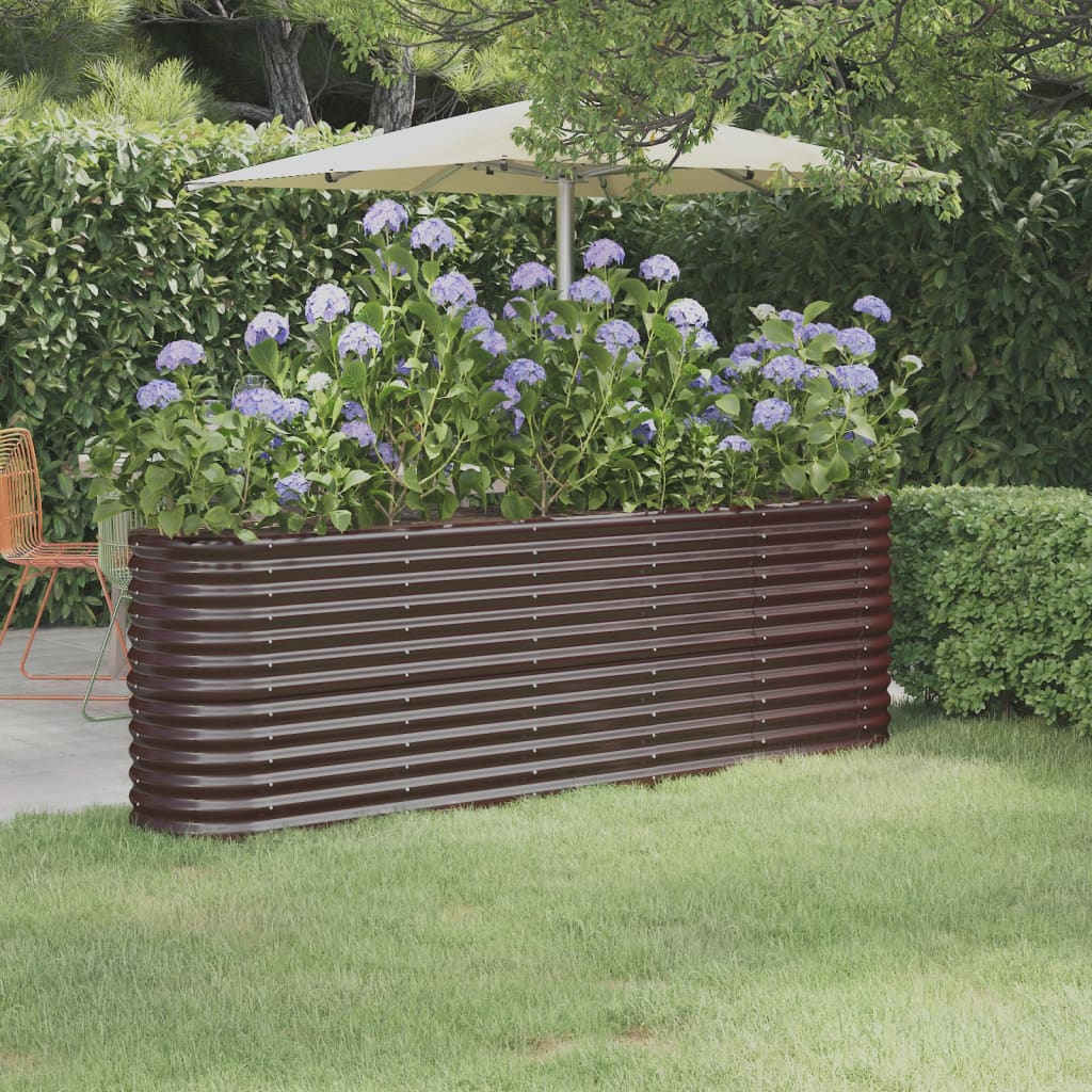 Hochbeet Pulverbeschichteter Stahl 224x40x68 cm Braun Hochbeet Pulverbeschichteter Stahl 224x40x68 cm Braun