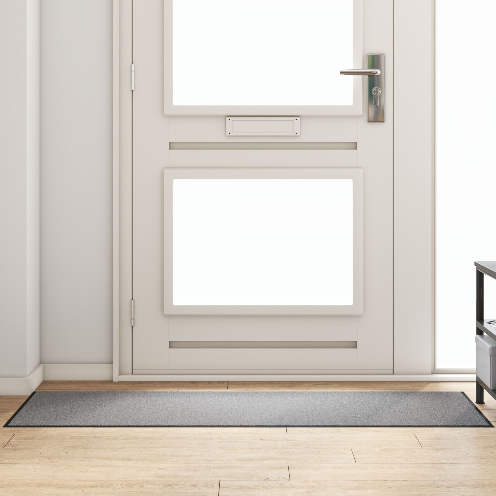 vidaXL rechteckige Türmatte Grau 60x180 cm