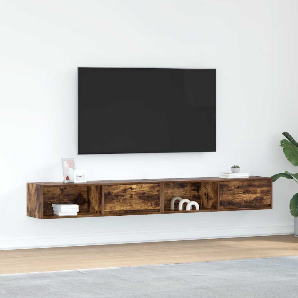 TV-Schränke 2 Stk. Räuchereiche 100x31x25,5 cm Holzwerkstoff