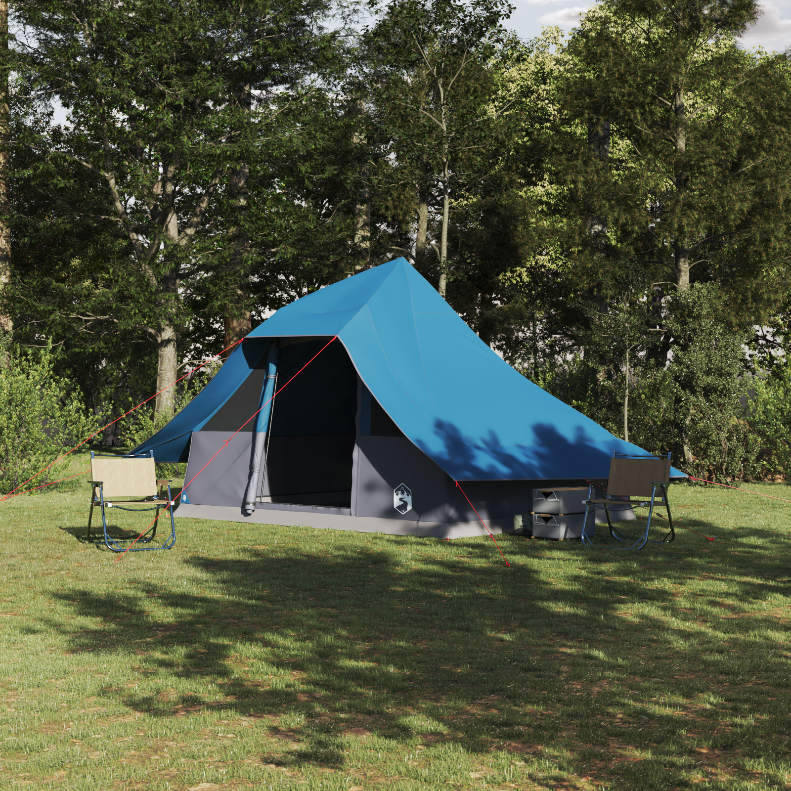 Familienzelt Tipi Blau 10-Personen Wasserdicht