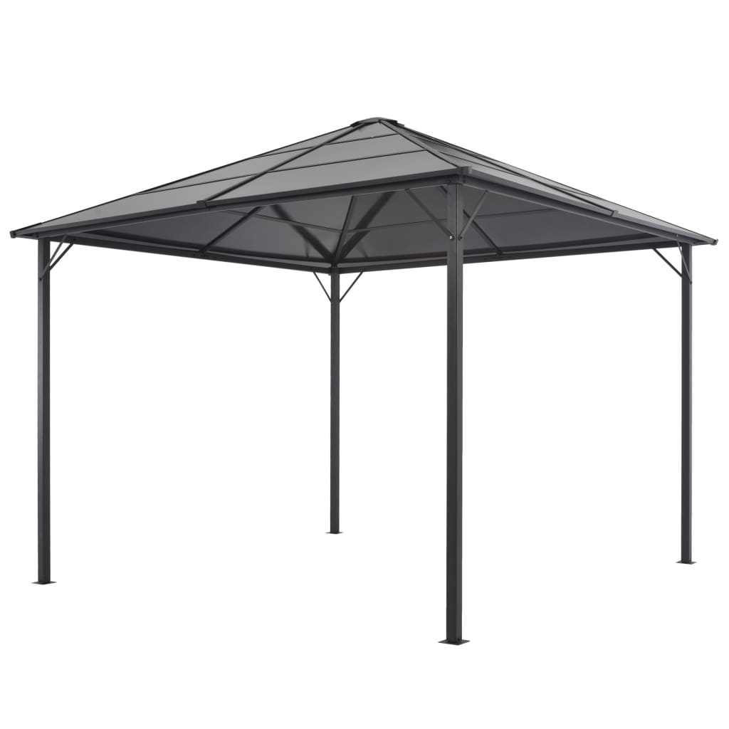 Gartenpavillon mit Dach Aluminium 3×3 m  Schwarz