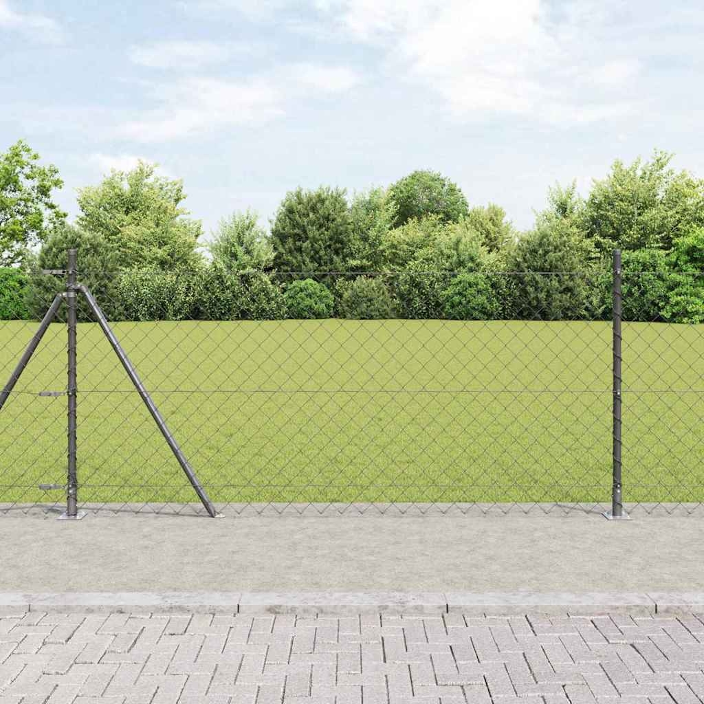 Zaunpfostenset Silber 10 x 1 m Verzinkter Stahl