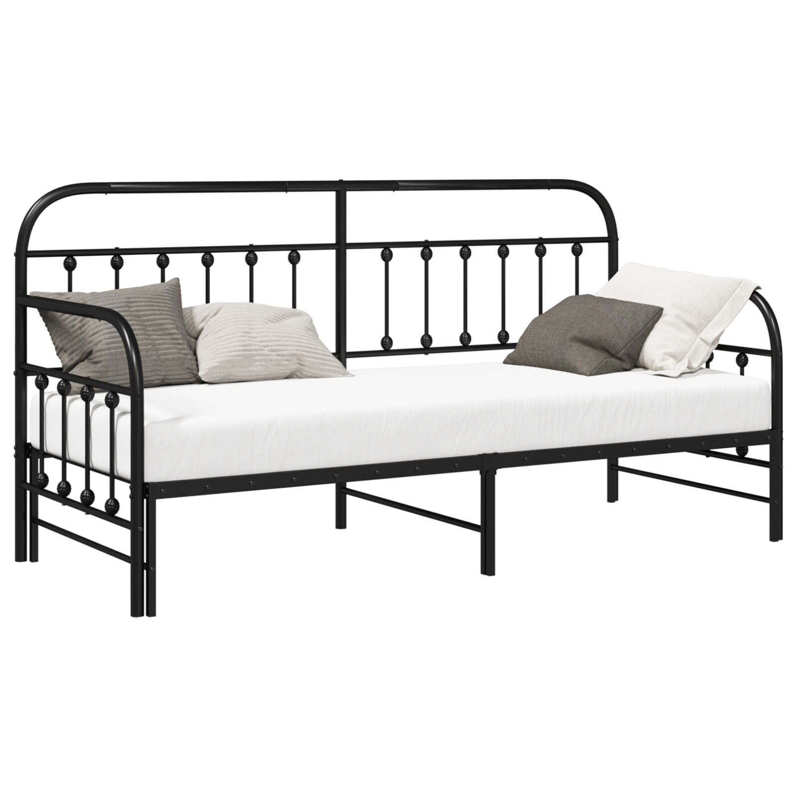 Tagesbettgestell mit Schublade Schwarz 80x200 cm Stahl