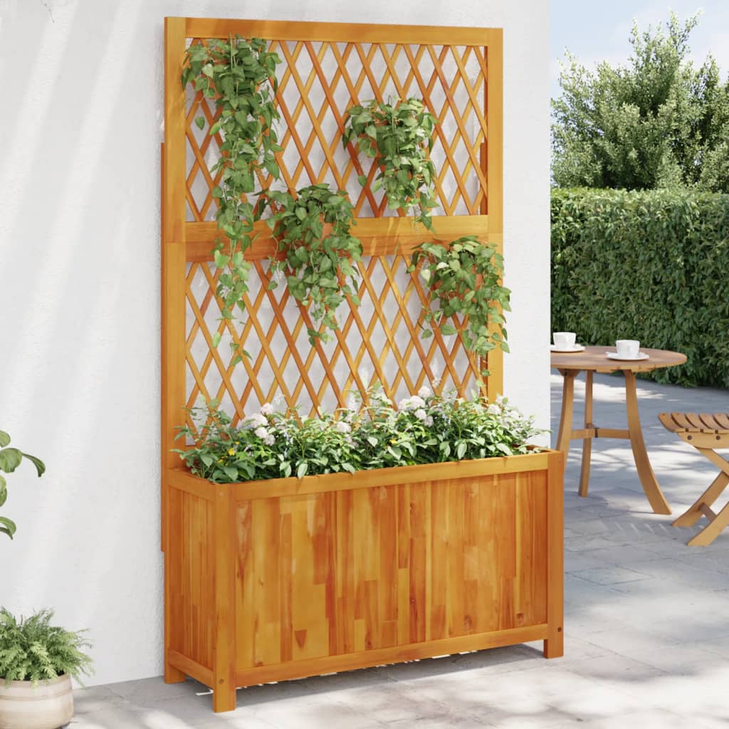 Pflanzkübel mit Rankgitter 100x32x165 cm Massivholz Akazie Pflanzkübel mit Rankgitter 100x32x165 cm Massivholz Akazie