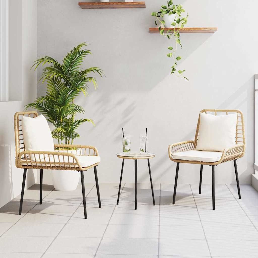 Garten Essgruppe 3 pcs Braun, Schwarz, Creme 35 x 35 x 45 cm
