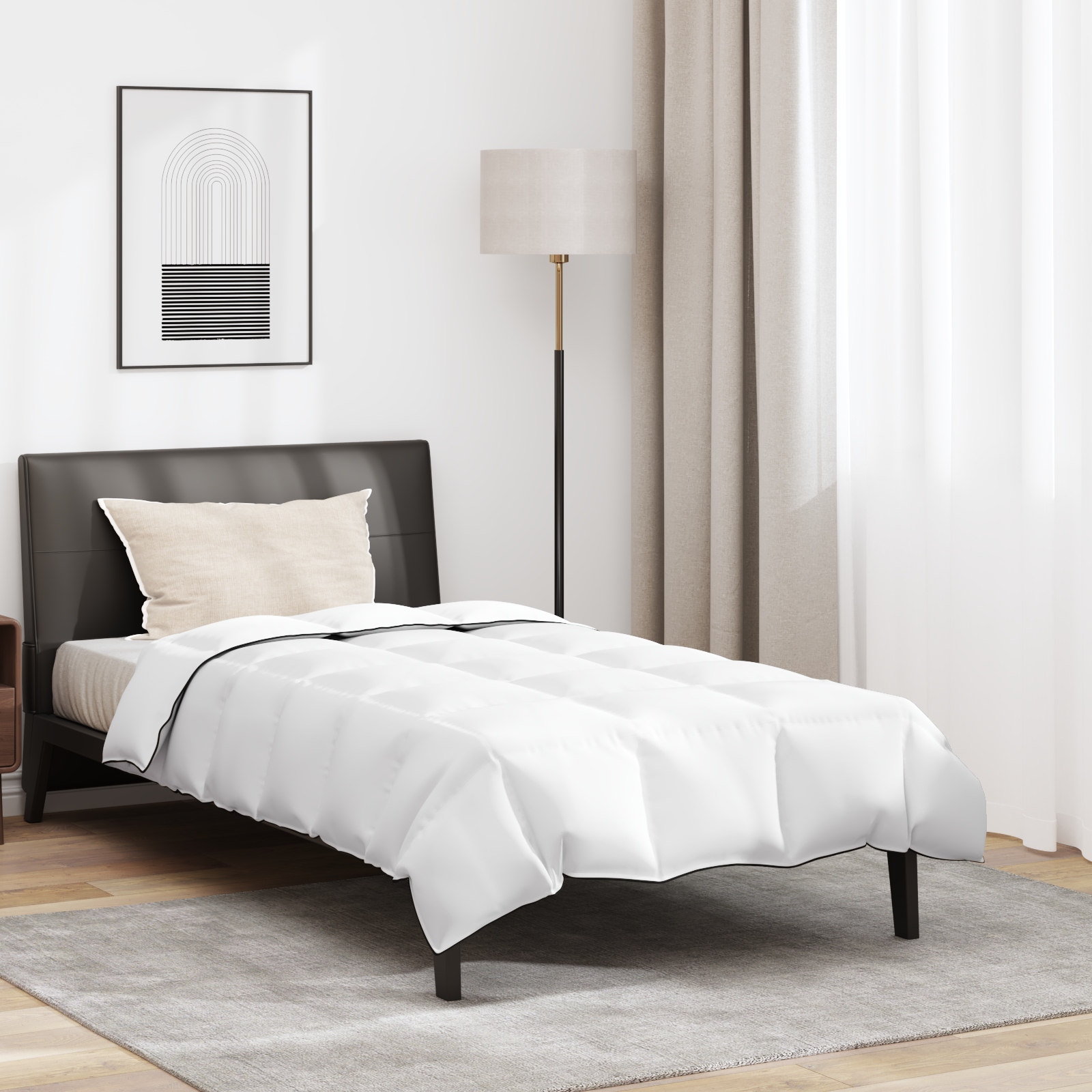 Bettdecke mit Kissen 2 pcs Weiß 140 x 220 cm Daunen