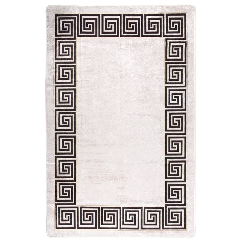 Teppich Waschbar 80x150 cm Hellbeige Rutschfest