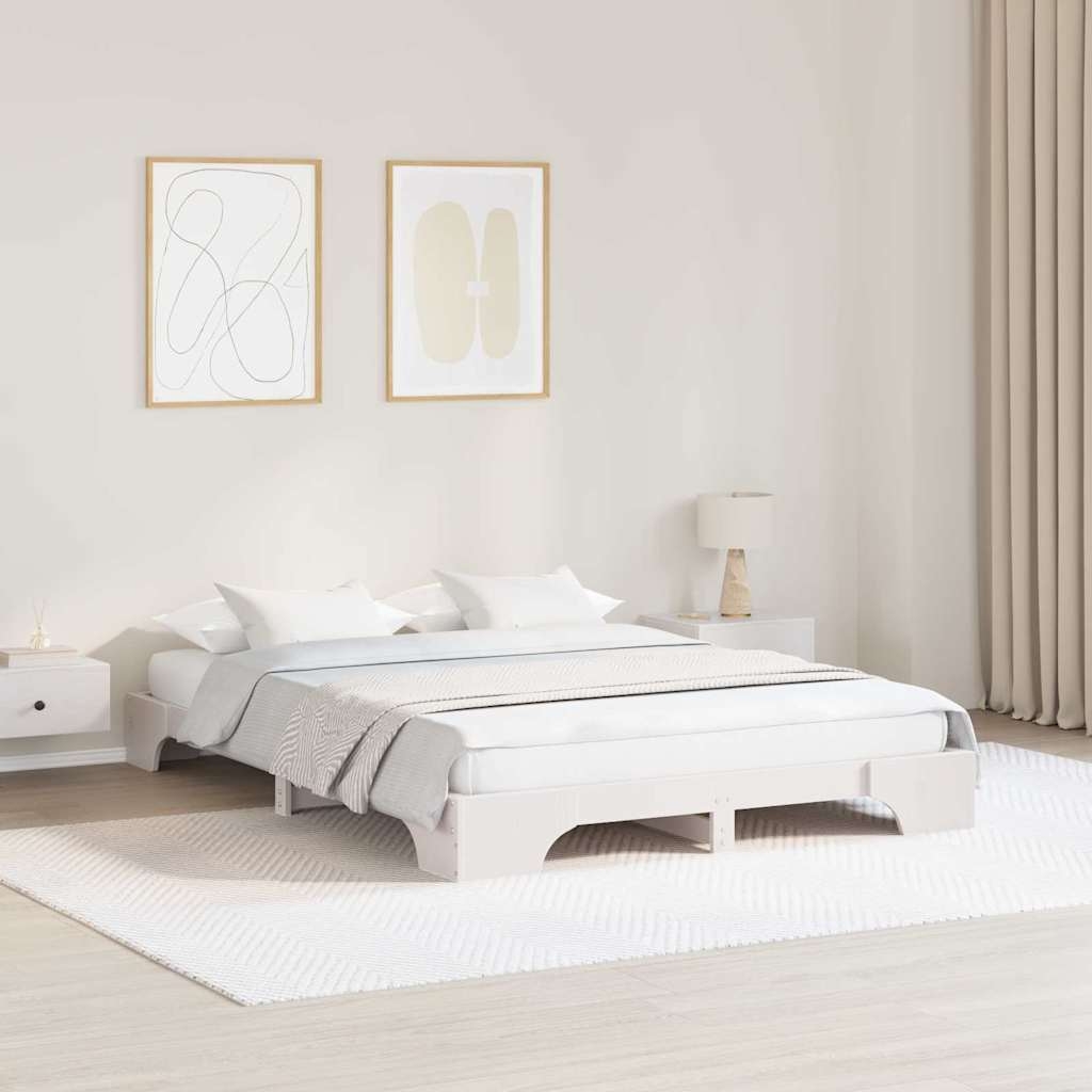 Bettgestell Weiß 160x200 cm aus Kiefernholz