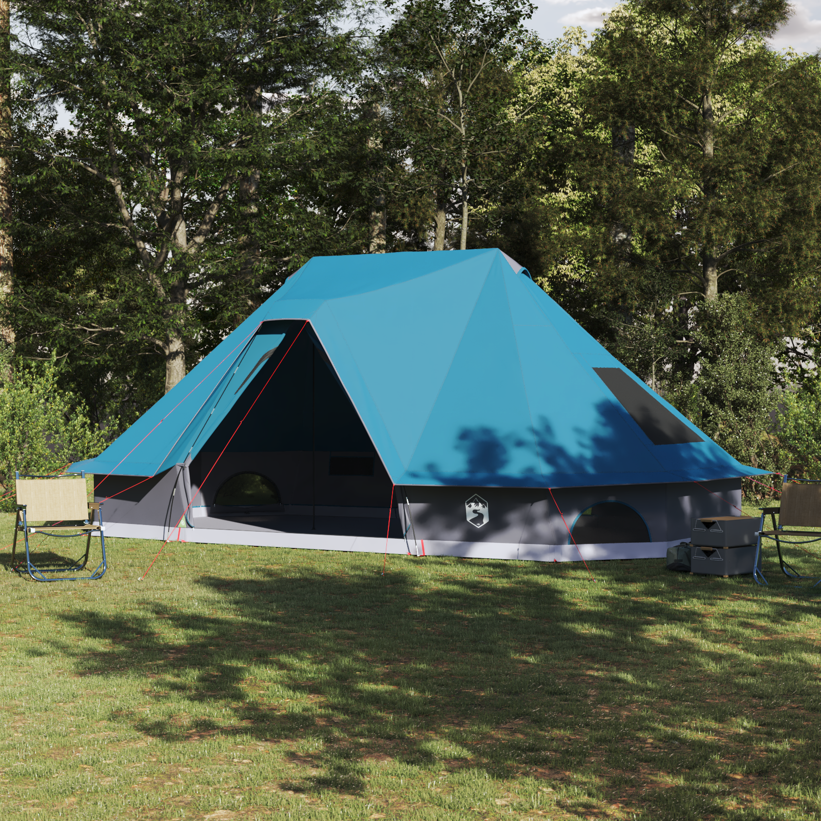 Familienzelt Tipi Blau für 10 Personen wasserfest