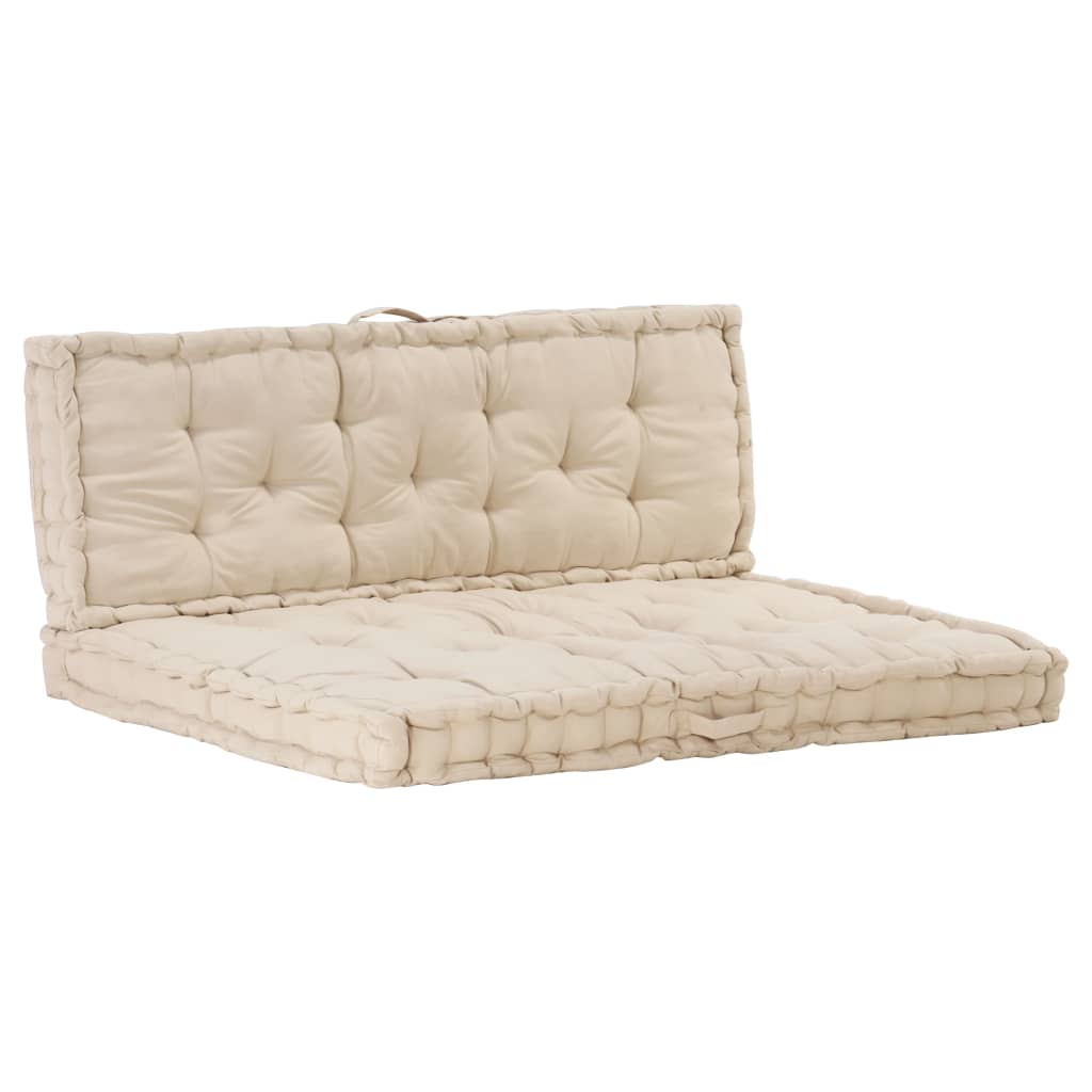Palettenauflagen 2 Stk. Baumwolle Beige