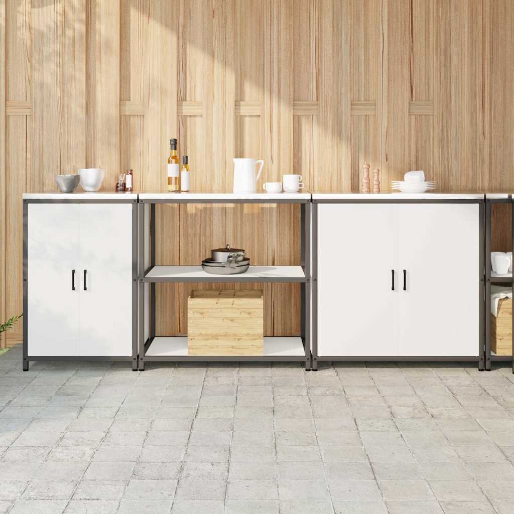 Küchenaufbewahrungsset mit Regal Sonstiges mit Speicher mit Tür 3 pcs Weiß 210 x 50 x 92 cm