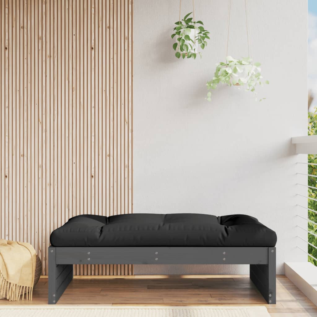 Gartenhocker Grau 120x80 cm Massivholz Kiefer Gartenhocker Grau 120x80 cm Massivholz Kiefer