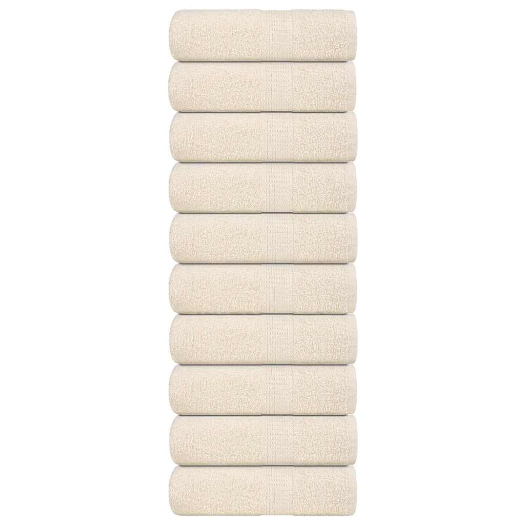 Waschhandtücher 10 Stück FROGN Creme 30x30 cm 100% Baumwolle