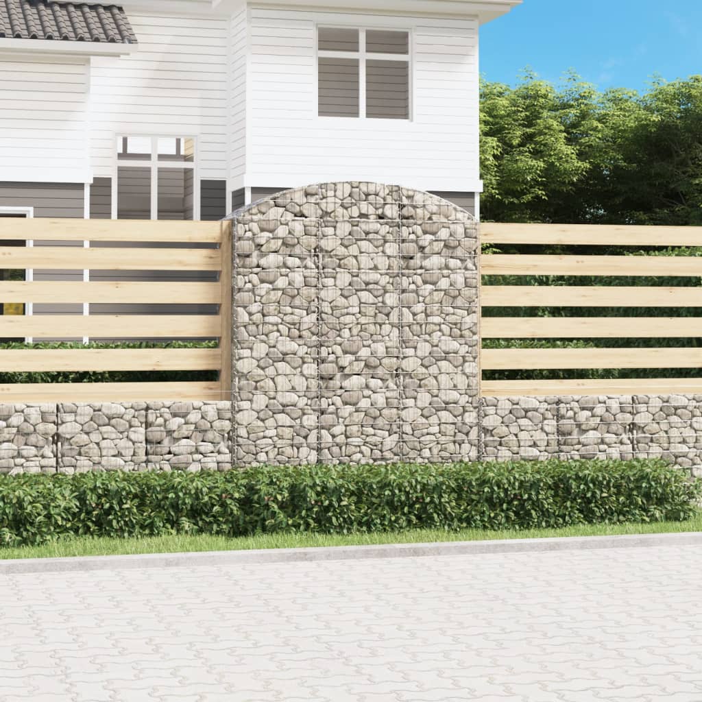 Gabione mit Hochbogen 150x50x180/200 cm Verzinktes Eisen Gabione mit Hochbogen 150x50x180/200 cm Verzinktes Eisen