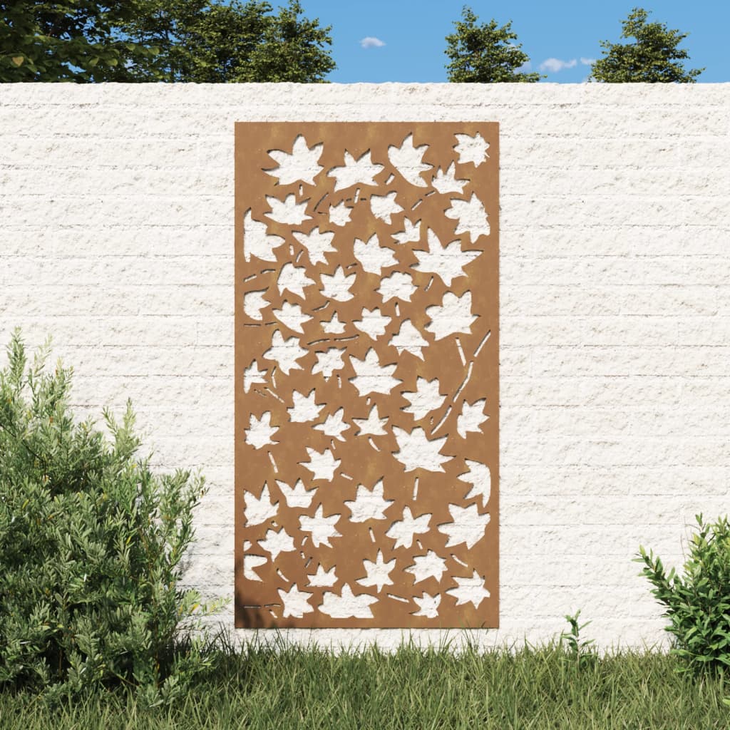 Garten-Wanddeko 105x55 cm Cortenstahl Ahornblatt-Design Garten-Wanddeko 105x55 cm Cortenstahl Ahornblatt-Design