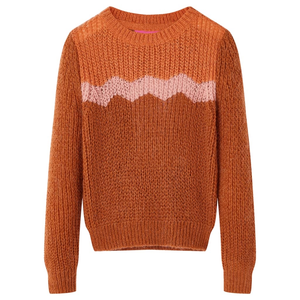 Kinderpullover Gestrickt Cognac 116 Kinderpullover Gestrickt Cognac 116