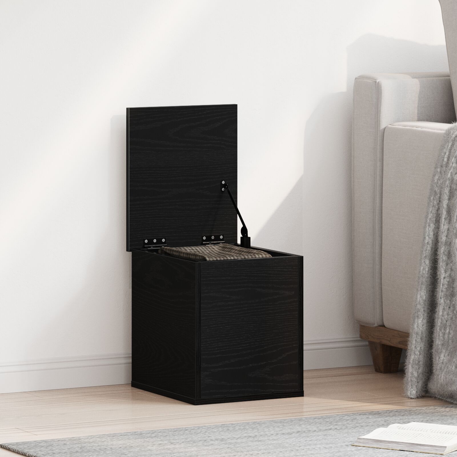 Aufbewahrungsbox Schwarz Eiche 30x35x35 cm Holzwerkstoff