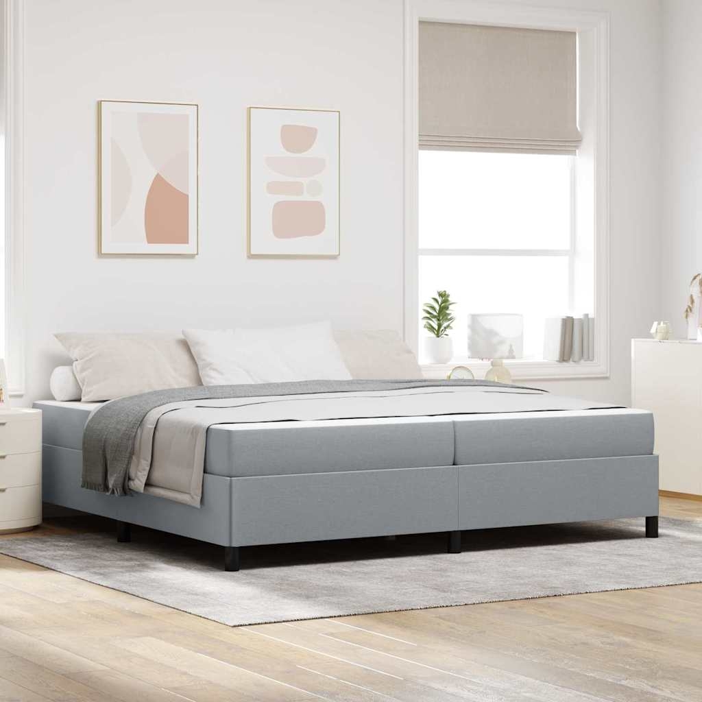 Boxspringbett Hellgrau, Schwarz 200 x 200 cm